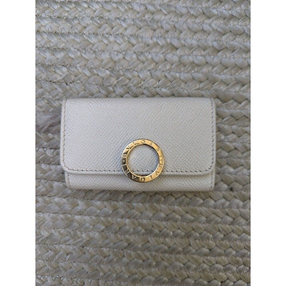 Authentic BVLGARI Leather CLIP 6 Keys Holder - Card Holder - Keys Case